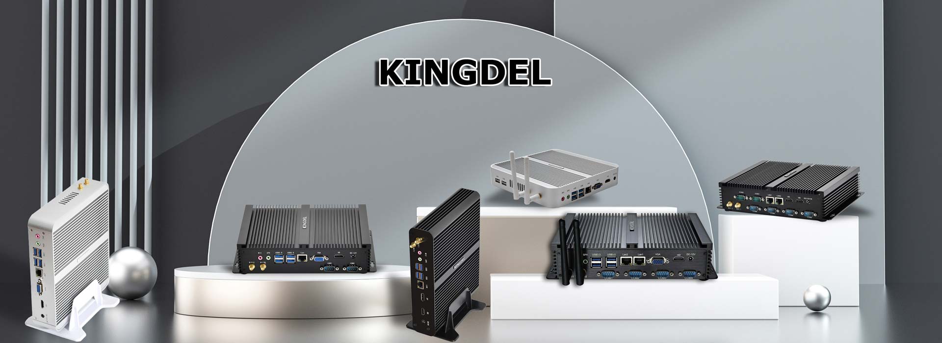 KINGDEL NC860 Mini Desktop Computer, Fanless Mini PC With I7-10510U 10th Gen. CPU, 32GB RAM